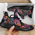 Colorful Leaf Tropical Pattern Print Mesh Knit Shoes