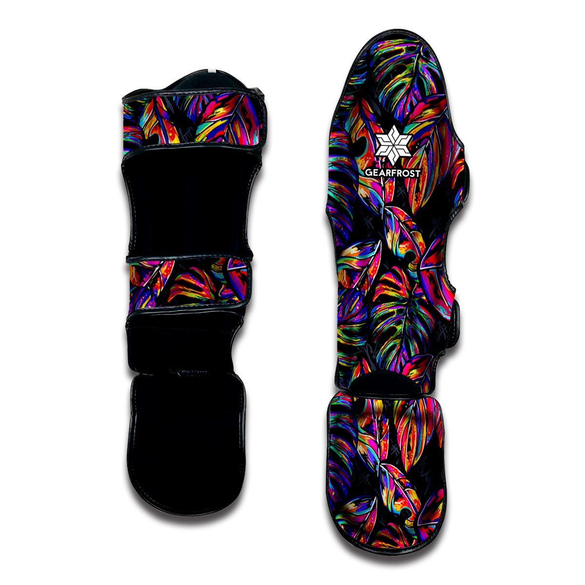 Colorful Leaf Tropical Pattern Print Muay Thai Shin Guard