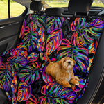 Colorful Leaf Tropical Pattern Print Pet Car Back Seat Cover