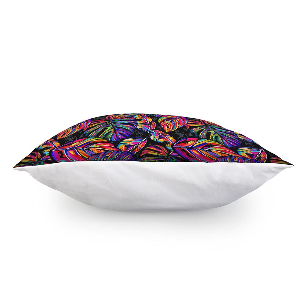 Colorful Leaf Tropical Pattern Print Pillow Cover
