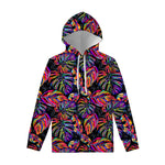 Colorful Leaf Tropical Pattern Print Pullover Hoodie