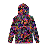 Colorful Leaf Tropical Pattern Print Pullover Hoodie