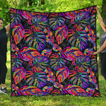 Colorful Leaf Tropical Pattern Print Quilt
