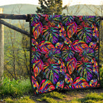 Colorful Leaf Tropical Pattern Print Quilt
