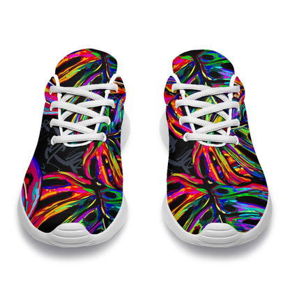 Colorful Leaf Tropical Pattern Print Sport Shoes GearFrost