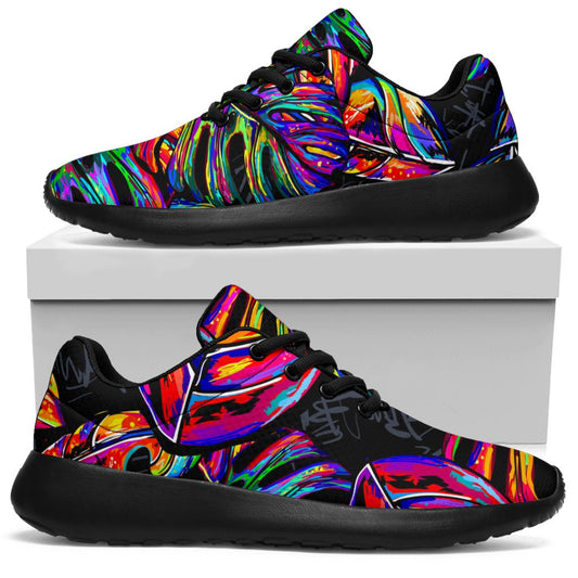 Colorful Leaf Tropical Pattern Print Sport Shoes GearFrost