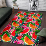 Colorful Leaf Watermelon Pattern Print Area Rug GearFrost