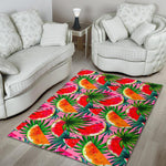 Colorful Leaf Watermelon Pattern Print Area Rug GearFrost