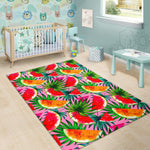 Colorful Leaf Watermelon Pattern Print Area Rug GearFrost