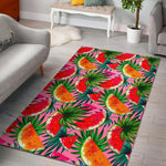 Colorful Leaf Watermelon Pattern Print Area Rug GearFrost