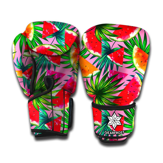 Colorful Leaf Watermelon Pattern Print Boxing Gloves
