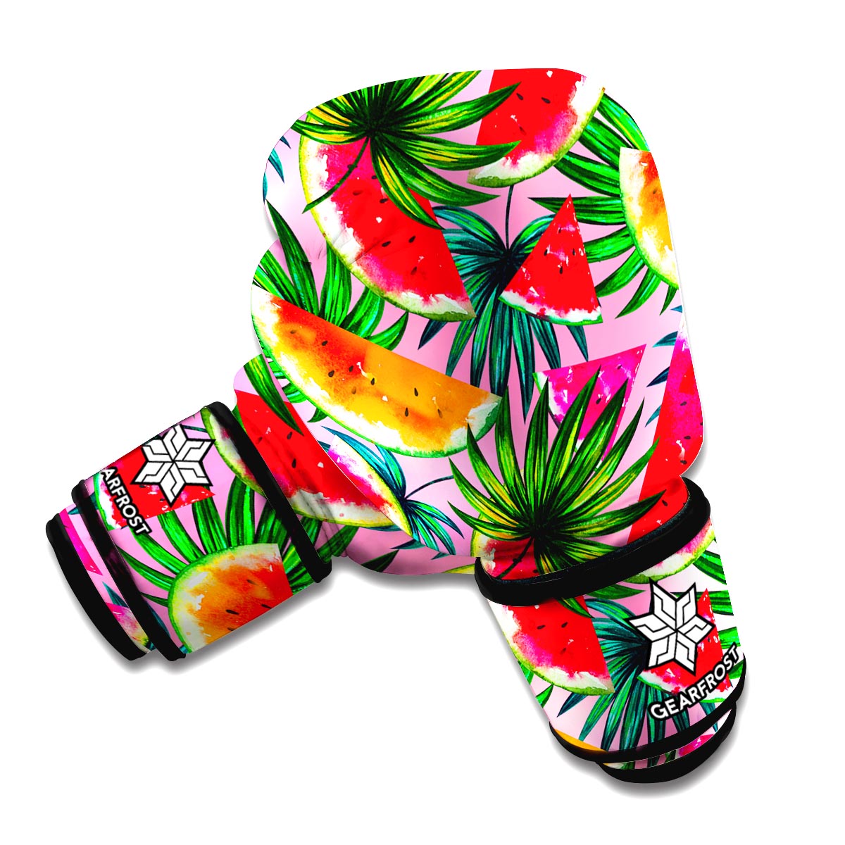 Colorful Leaf Watermelon Pattern Print Boxing Gloves