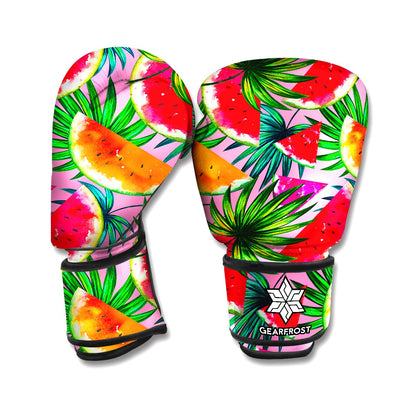 Colorful Leaf Watermelon Pattern Print Boxing Gloves