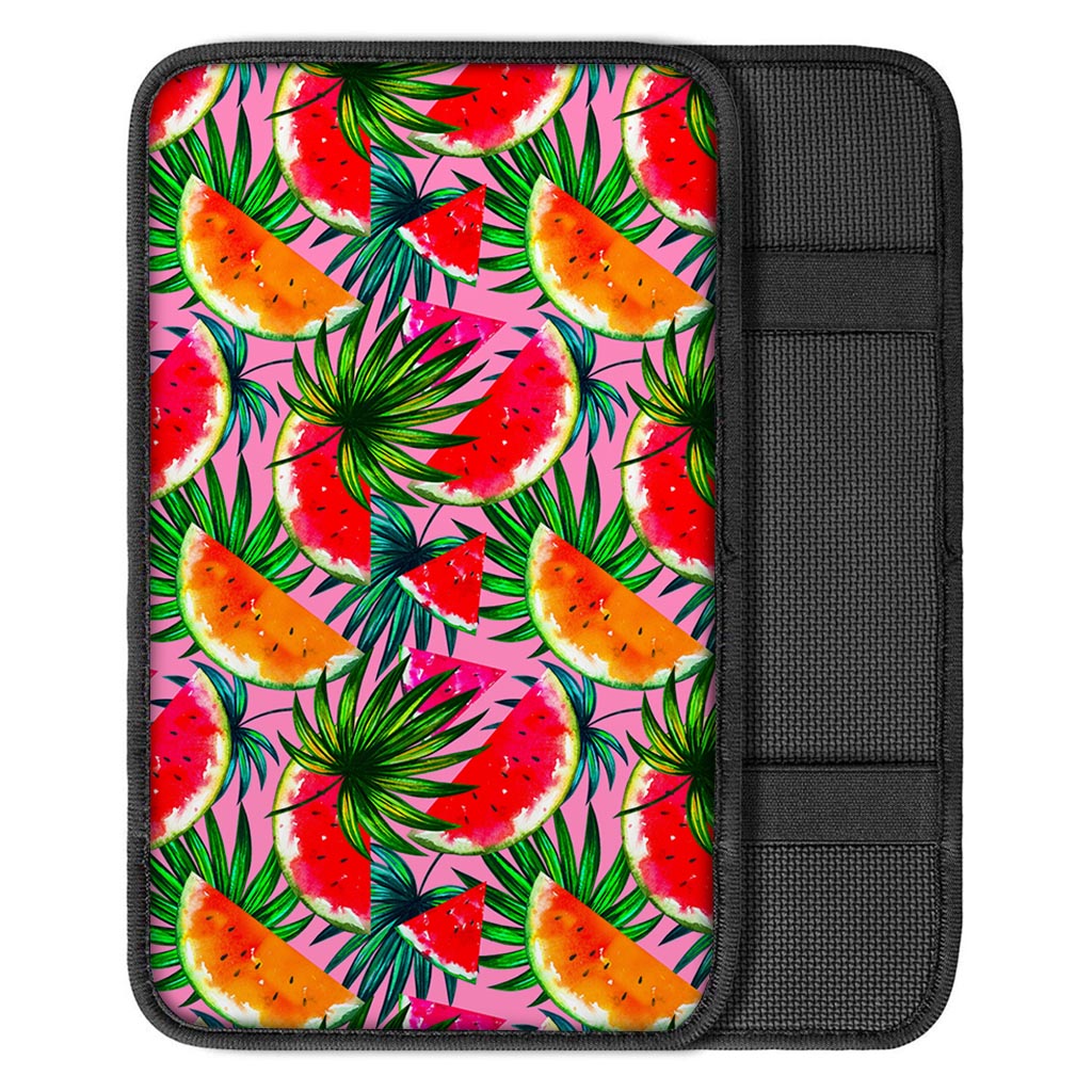 Colorful Leaf Watermelon Pattern Print Car Center Console Cover
