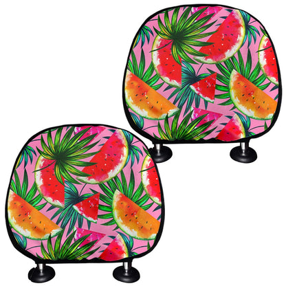 Colorful Leaf Watermelon Pattern Print Car Headrest Covers