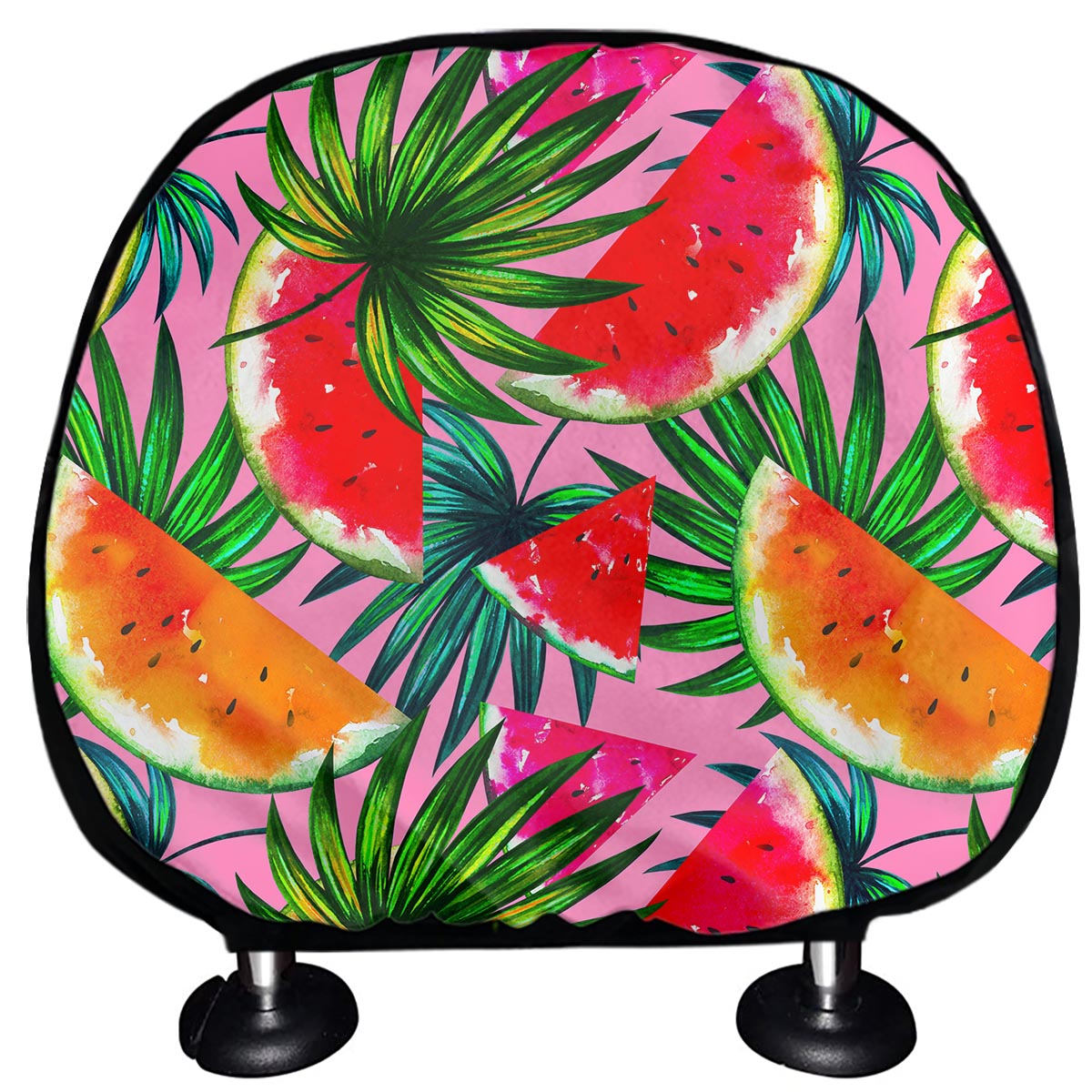 Colorful Leaf Watermelon Pattern Print Car Headrest Covers