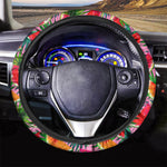 Colorful Leaf Watermelon Pattern Print Car Steering Wheel Cover