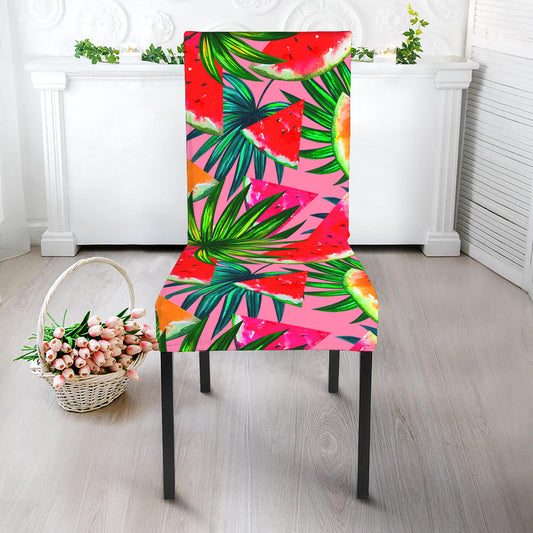Colorful Leaf Watermelon Pattern Print Dining Chair Slipcover