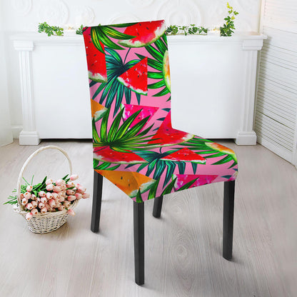 Colorful Leaf Watermelon Pattern Print Dining Chair Slipcover
