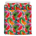 Colorful Leaf Watermelon Pattern Print Duvet Cover Bedding Set