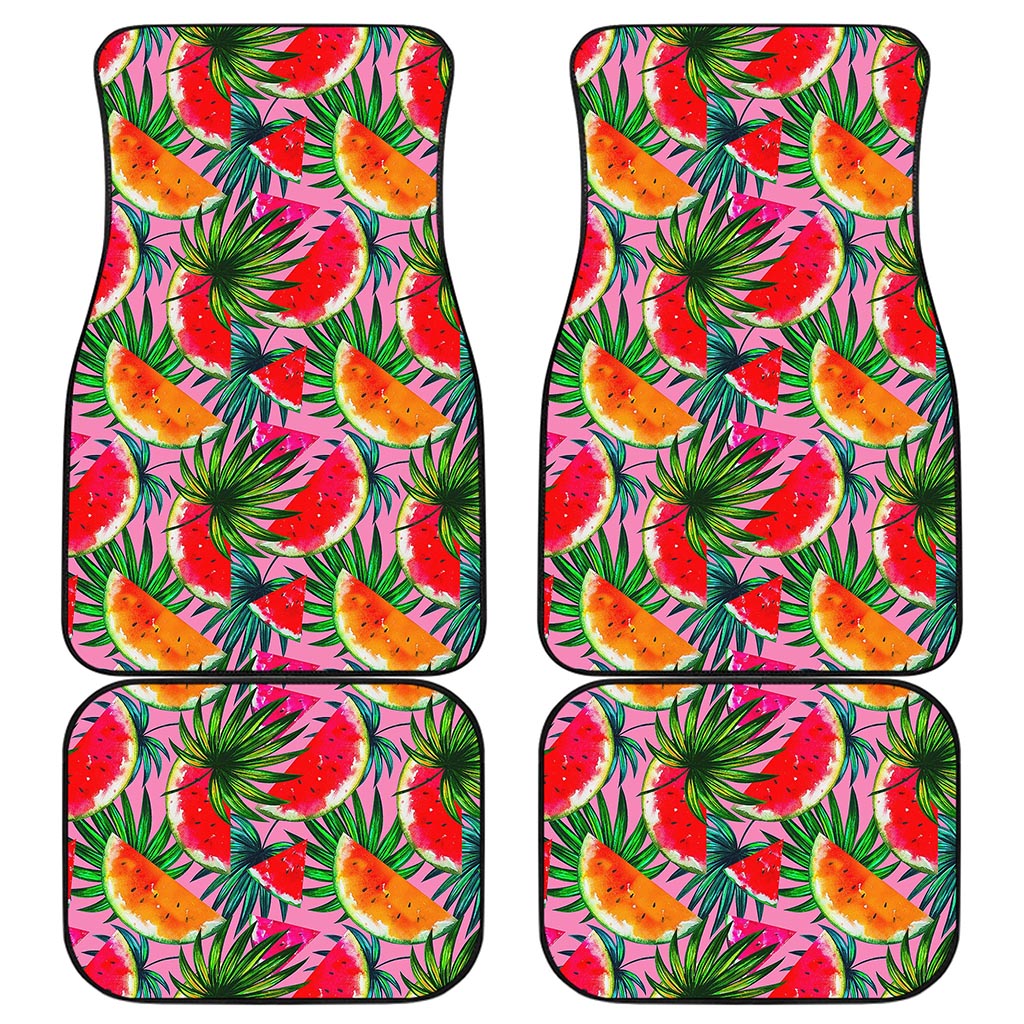 Colorful Leaf Watermelon Pattern Print Front and Back Car Floor Mats