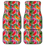 Colorful Leaf Watermelon Pattern Print Front and Back Car Floor Mats