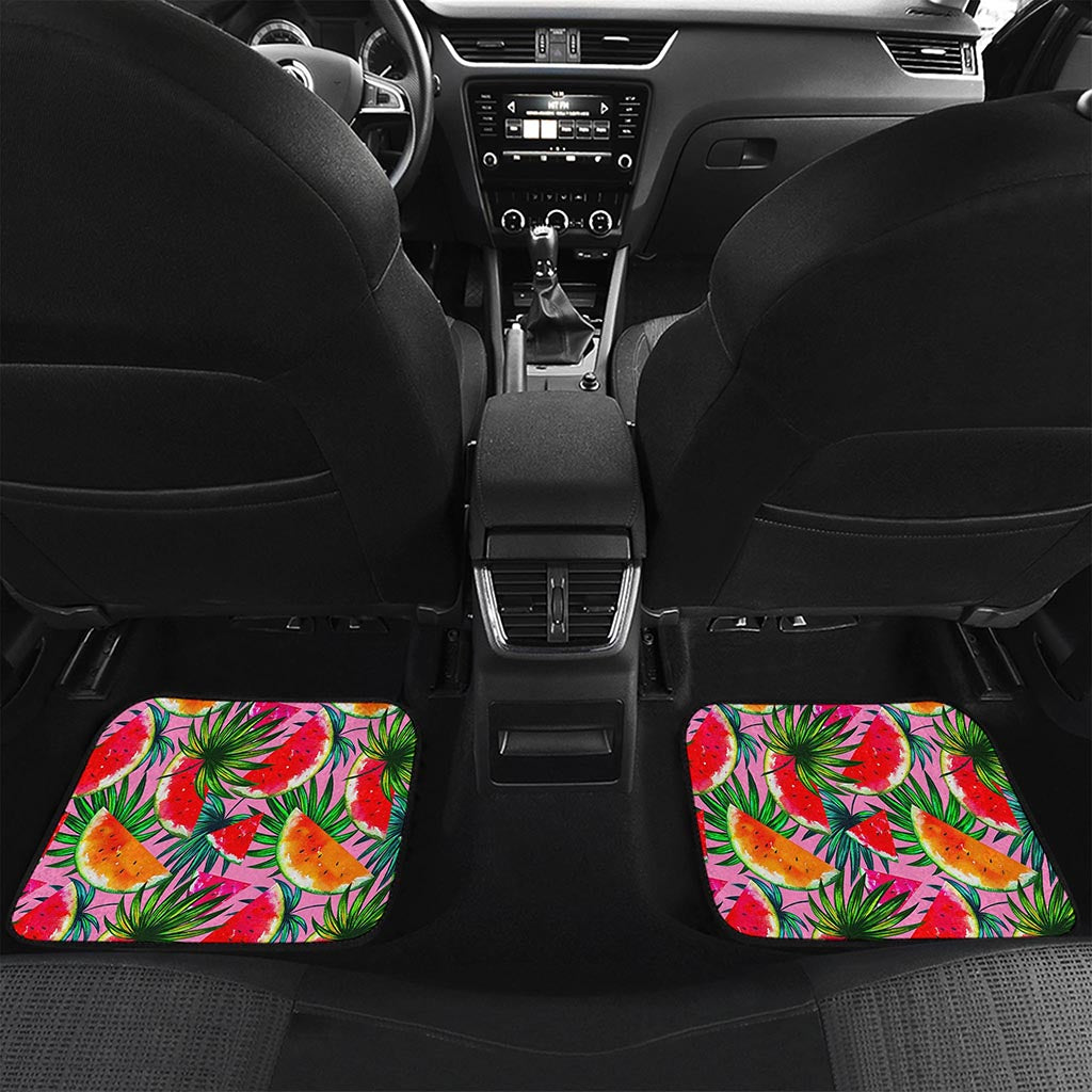 Colorful Leaf Watermelon Pattern Print Front and Back Car Floor Mats