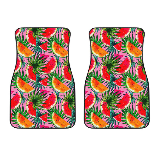 Colorful Leaf Watermelon Pattern Print Front Car Floor Mats