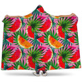 Colorful Leaf Watermelon Pattern Print Hooded Blanket