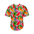 Colorful Leaf Watermelon Pattern Print Men's Baseball Jersey