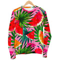 Colorful Leaf Watermelon Pattern Print Men's Crewneck Sweatshirt