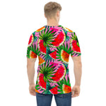 Colorful Leaf Watermelon Pattern Print Men's T-Shirt