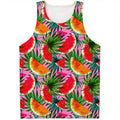 Colorful Leaf Watermelon Pattern Print Men's Tank Top