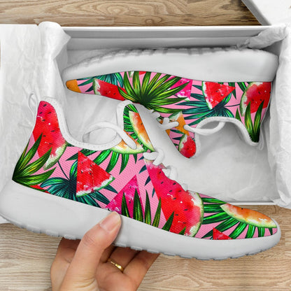 Colorful Leaf Watermelon Pattern Print Mesh Knit Shoes GearFrost