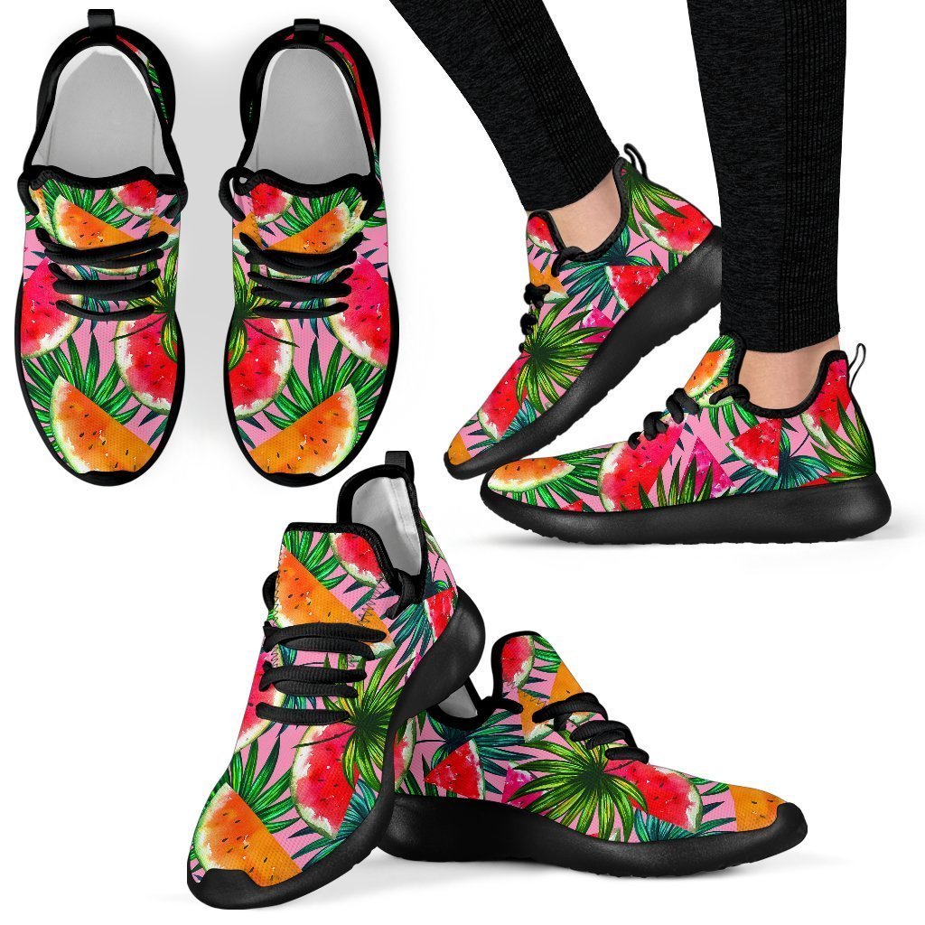 Colorful Leaf Watermelon Pattern Print Mesh Knit Shoes GearFrost