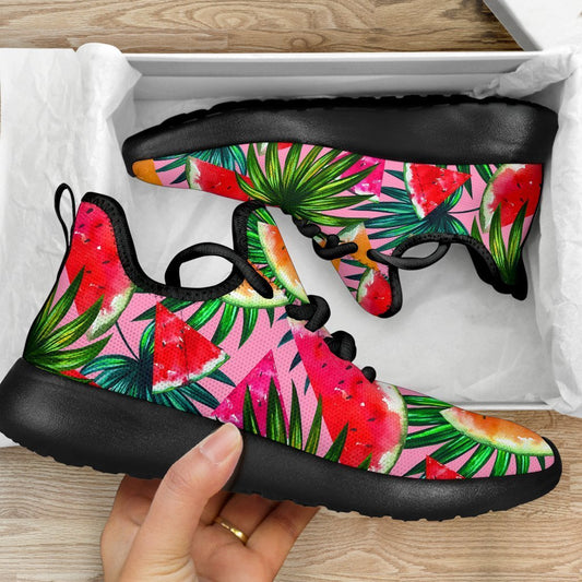 Colorful Leaf Watermelon Pattern Print Mesh Knit Shoes GearFrost