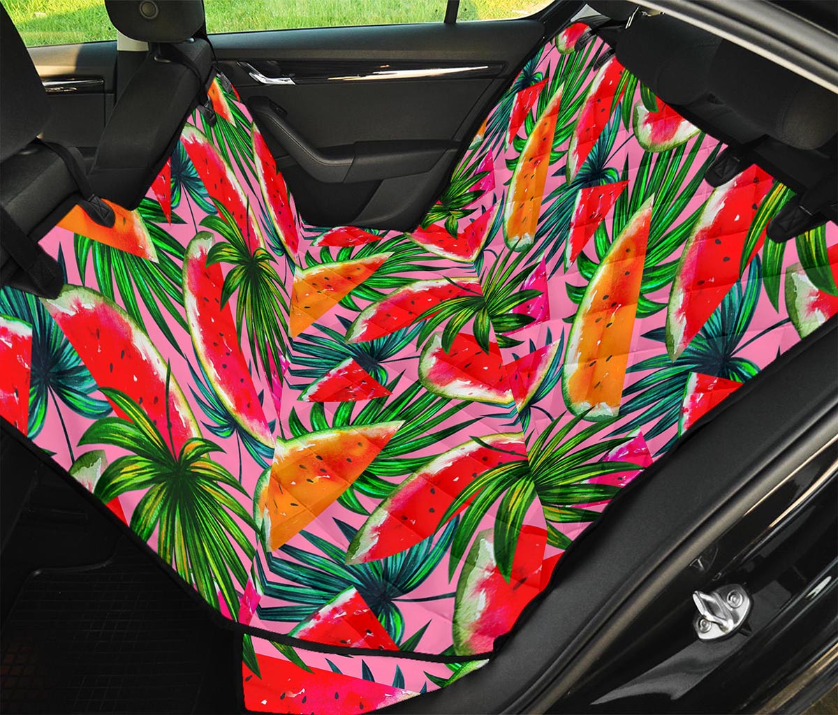 Colorful Leaf Watermelon Pattern Print Pet Car Back Seat Cover