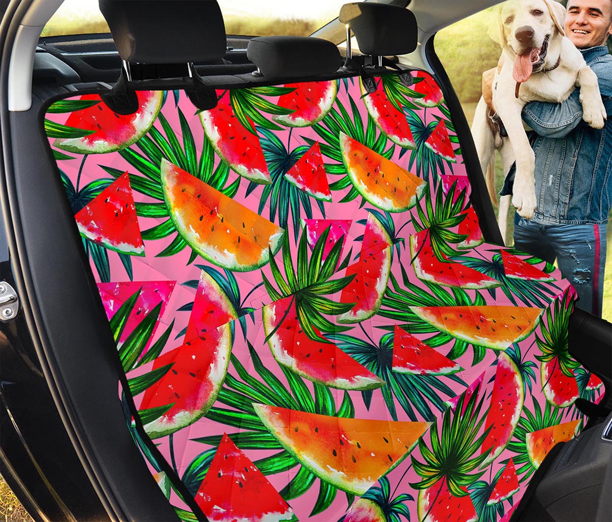 Colorful Leaf Watermelon Pattern Print Pet Car Back Seat Cover