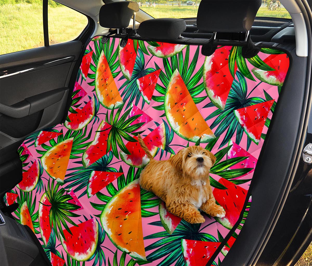 Colorful Leaf Watermelon Pattern Print Pet Car Back Seat Cover