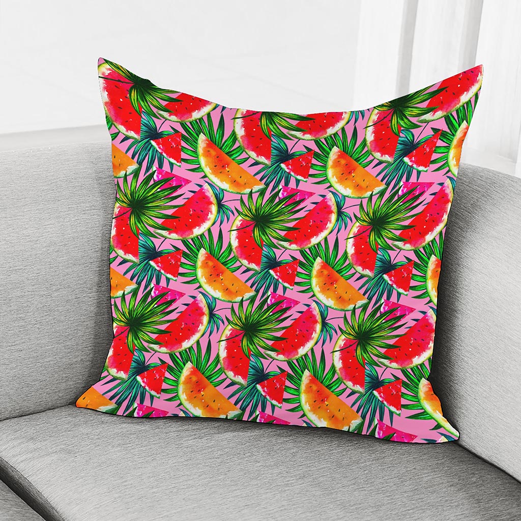 Colorful Leaf Watermelon Pattern Print Pillow Cover
