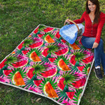 Colorful Leaf Watermelon Pattern Print Quilt