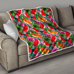 Colorful Leaf Watermelon Pattern Print Quilt