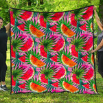 Colorful Leaf Watermelon Pattern Print Quilt