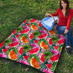 Colorful Leaf Watermelon Pattern Print Quilt