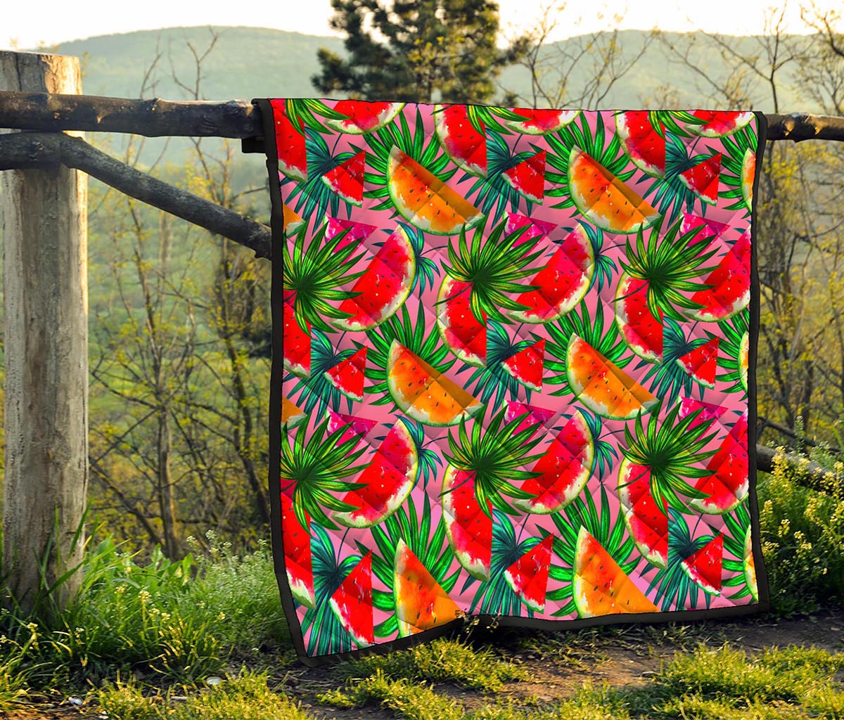 Colorful Leaf Watermelon Pattern Print Quilt