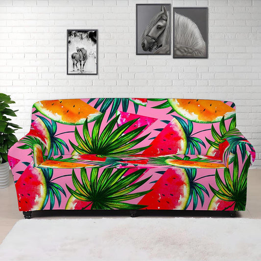 Colorful Leaf Watermelon Pattern Print Sofa Cover