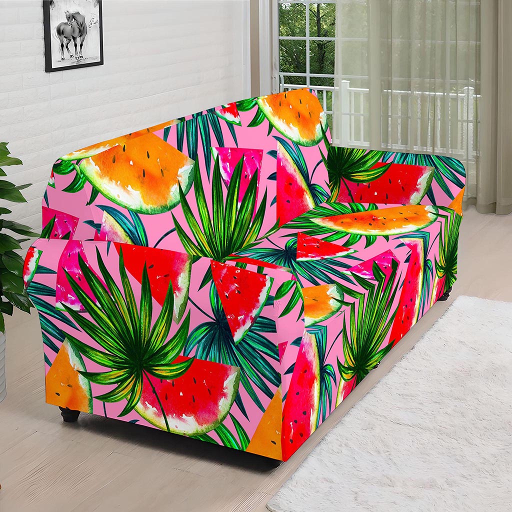 Colorful Leaf Watermelon Pattern Print Sofa Cover
