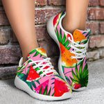 Colorful Leaf Watermelon Pattern Print Sport Shoes GearFrost