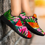 Colorful Leaf Watermelon Pattern Print Sport Shoes GearFrost