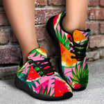 Colorful Leaf Watermelon Pattern Print Sport Shoes GearFrost
